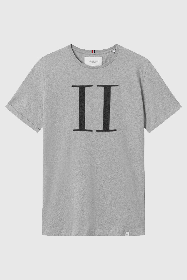 T-SHIRT LES DEUX - 310303-Light Grey Melange/Raven